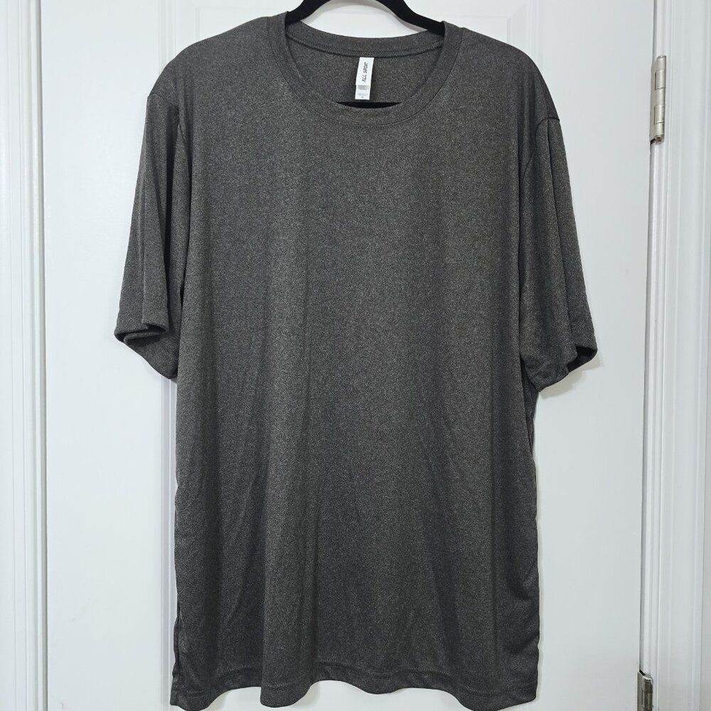 Nwot ALL SPORT‎ - L Men’s Performance T-Shirt Forest Athletic Workout Tee Gray